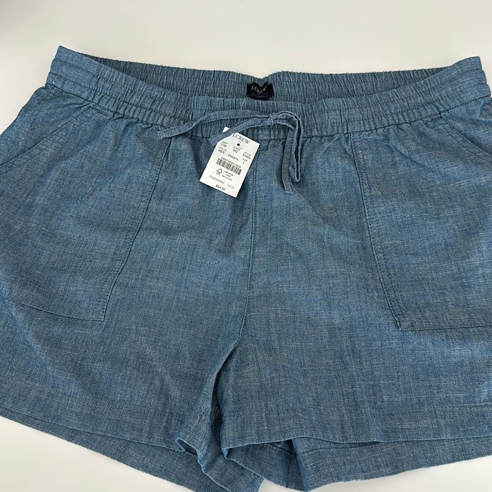J. Crew Denim Color Pull on Shorts with Pockets. Brand new with tags.